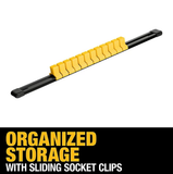 DeWALT DWMT75262OSP 1/2" Drive x 14" Aluminum Socket Rail with 12 Sliding Clips