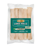 Retriever Large Rolls 10" Natural Beefhide Rawhide Dog Chew Treats, 5 Count