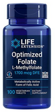 Enhanced Folate - L-Methylfolate - 1,700 MCG (100 Vegetarian Tablets)