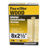 Hillman 48809 Bugle Head Phillips All Purpose Wood Screws, #8x2-1/2", 1lb Box