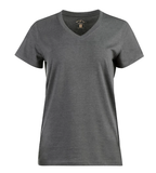 Blue Mountain YKL-9072 Women's Short-Sleeve V-Neck T-Shirt Heather Gray, XL - view 3