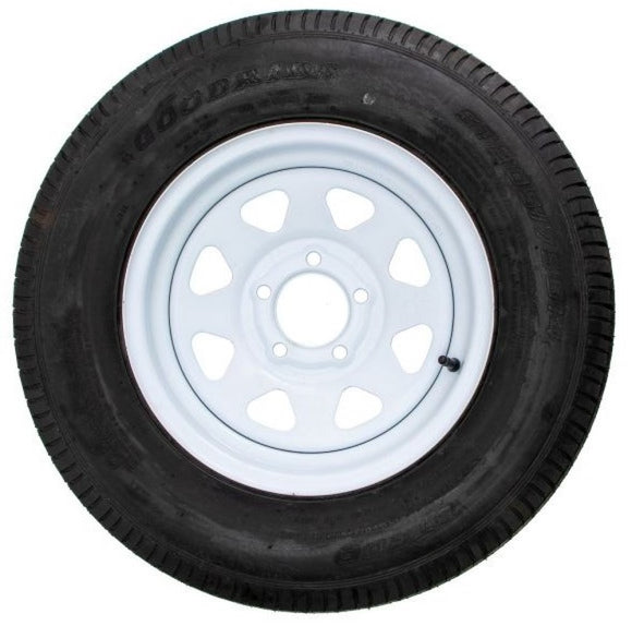 Carry-On Trailer 14 in ST205/75D14 Bias 6-Ply Trailer Tire and White Mod Wheel