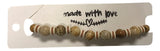 Handmade Beaded Bracelet – Natural Stone, Brown Round Beads with Cream & Light Brown Disc Spacers