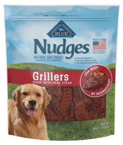 BLUE Nudges 804298 Grillers Natural Dog Treats, Steak, 36 oz. Bag