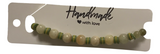 Handmade Bracelet – Green Jasper-Style and Cream Agate-Like Beads with Vibrant Yellow Heishi Disc Spacers – Artisanal Boho Jewelry