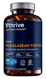 Premium Wild Alaskan Fish Oil with Vitamin D3 - 1,100 MG EPA/DHA (120 Softgels)