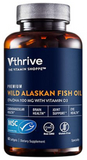 Premium Wild Alaskan Fish Oil with Vitamin D3 - 1,100 MG EPA/DHA (60 Softgels)