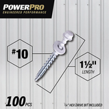 Hillman 117961 Power Pro Premium Exterior Metal Polebarn Screws White 10 x 1-1/2", 100-pcs