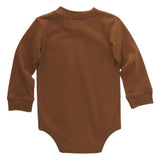 Carhartt CA5002-D15-LM Boys' Long-Sleeve Pocket Bodysuit, Carhartt Brown, 18M