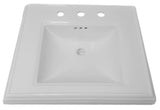 Kohler K-2239-8-0 Memoirs Classic Fireclay Pedestal Bathroom Sink  24" White