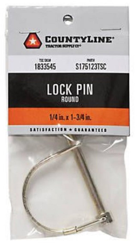 CountyLine 22PTRA112TSC Round Lock Pin 1/4 inch x 1-3/4 inch Zinc-plated Steel