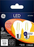 Savant 23240 GE 40W LED Soft White Ceiling Fan Light Bulbs Replacement, 2 Pack
