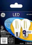 Savant 23444 GE 60W LED Soft White Ceiling Fan Bulbs Replacement, A15, 2 Pack