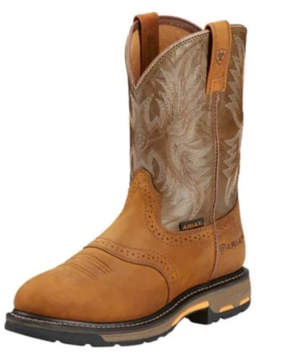 Ariat 10001188 Men's WorkHog Pull-On Work Boots 9 D Aged Bark