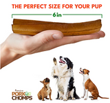 Pork Chomps DT016 - 6-inch Roasted Pork Skin Ribz Dog Chews, Chicken Free 10 ct.