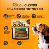Pork Chomps DT016 - 6-inch Roasted Pork Skin Ribz Dog Chews, Chicken Free 10 ct.