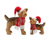 Red Shed ES76-921 30 and 18 in. LED Plush Christmas Terrier Decoration Set, 2 pc