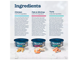 Blue Buffalo Tasteful 803489 Tuna/Chicken/Shrimp Wet Cat Food Variety Pack, 5.5 oz., 12 Cans