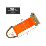 CargoSmart Rope Ring X-Track/E-Track Tie Down Strap Orange 2 in. x 6 in. 2000 lb.