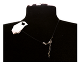 Minimalist Acrylic Flower Bead Necklace, Black Cord, Gold-Plated Metal Clasp with Extension Chain