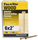 Hillman 48806 Fas-N-Tite Bugle Head All Purpose Wood Screws #6 x 2", 166-Pack