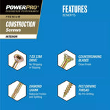 Hillman 48583 Power Pro Premium Interior Wood Screws #9 x 2-1/2 in. - 1 lb.