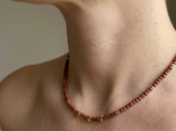Brown Seed Bead Necklace with Gold Star Charms, Dainty Beaded Jewelry Metal-Plated Clasp w/ Extension Chain