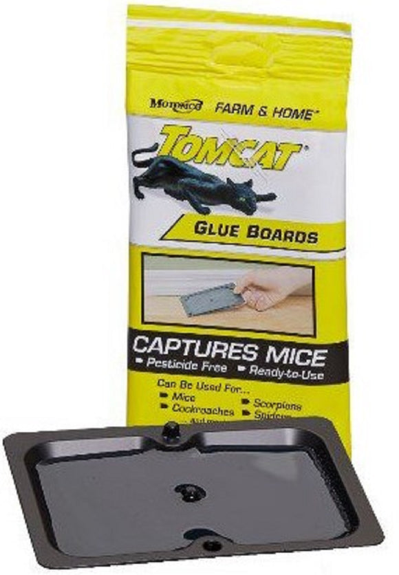 Tomcat 32420 Indoor and Outdoor Mouse Glue Boards Disposable 4 Pack