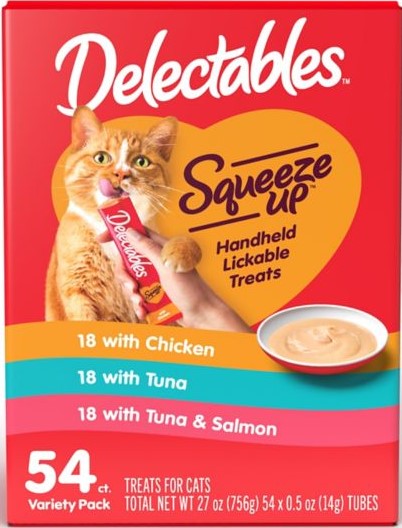 Delectables 3270012999 - Hartz Delectables Squeeze Up Variety Pack - 54 Pack