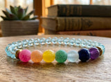 7 Chakra Gemstone Bracelet Handmade Rainbow Beaded Crystal Jewelry Natural Stone Boho Style Yoga Gift Minimalist