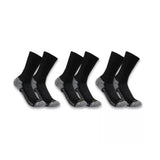 Carhartt Men's Force Midweight Crew Socks XL, Black, 3-Pack