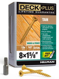 Hillman 48411 Deck Plus Tan Ceramic Steel Exterior Screw #8 x 1-5/8 in. - 1 lb.