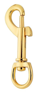 National Hardware N890-015 1/2" x 3" Bolt Snap with Swivel Eye, Brass Plated