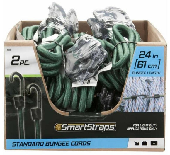 SmartStraps 390 Green Standard Bungee 24 Inch Nylon Pack of 2