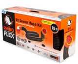 Camco 39761 RhinoFlex Sewers Hose Kit 15ft w/ Swivel Fitting 4-in-1 Elbow Adapter