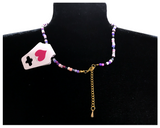 Handcrafted Lavender Coast Starfish and Pearl-like Necklace, Metal-Plated Clasp w/ Extension Chain