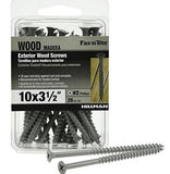 Hillman 42607 Fas-N-Tite Exterior Gray Coated Wood Screws #10 x 3-1/2", 25-Pack