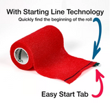 SyrFlex TA3400RED-E Cohesive Bandage, 4 in, Red