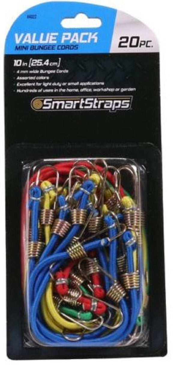 SmartStraps 4022 Mini Bungee Cord Assortment Steel hook 20 Piece