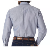 Wrangler MS743CH Men's Cowboy Cut Western Chambray Work Shirt, Light Bleach, XXL