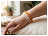 Handmade with Love Autumn Orange Beaded Bracelet Set