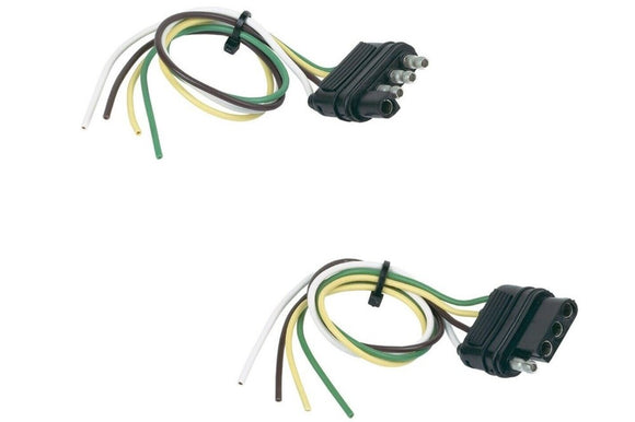 Hopkins Towing Solutions 48175 4-Wire Flat Connector Set, 12 Voltage & 14 Gauge