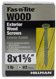 Hillman 48382 Exterior Wood Screws #8 x 1-5/8 inch 1 lb. Gray