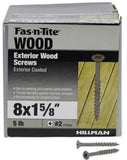 Hillman 48383 Exterior Wood Screws #8 x 1-5/8 inch 5 lb. Gray