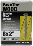 Hillman 48384 Exterior Wood Screws #8 x 2 inch 1 lb. Gray