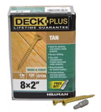 Hillman 48413 Deck Plus Exterior Tan Ceramic Steel Screws 8 x 2 in. - 1 lb.