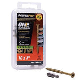 Hillman 116804 Power Pro One Bronze Multi-Material Wood Screws #10 x 3", 15-Pack