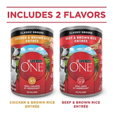 Purina ONE Adult Chicken/Beef Classic Ground Wet Dog Food Variety 13 oz/6 Cans