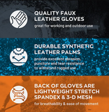 Ridgecut 7777L-RDG Women's Breathable Faux Leather Glove, Warm Grey/Sage, 2XL