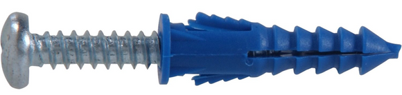 Hillman 8-10 x 7/8 in. Blue Conical Plastic Anchor with Pan-Head Screws, PHP/SMS